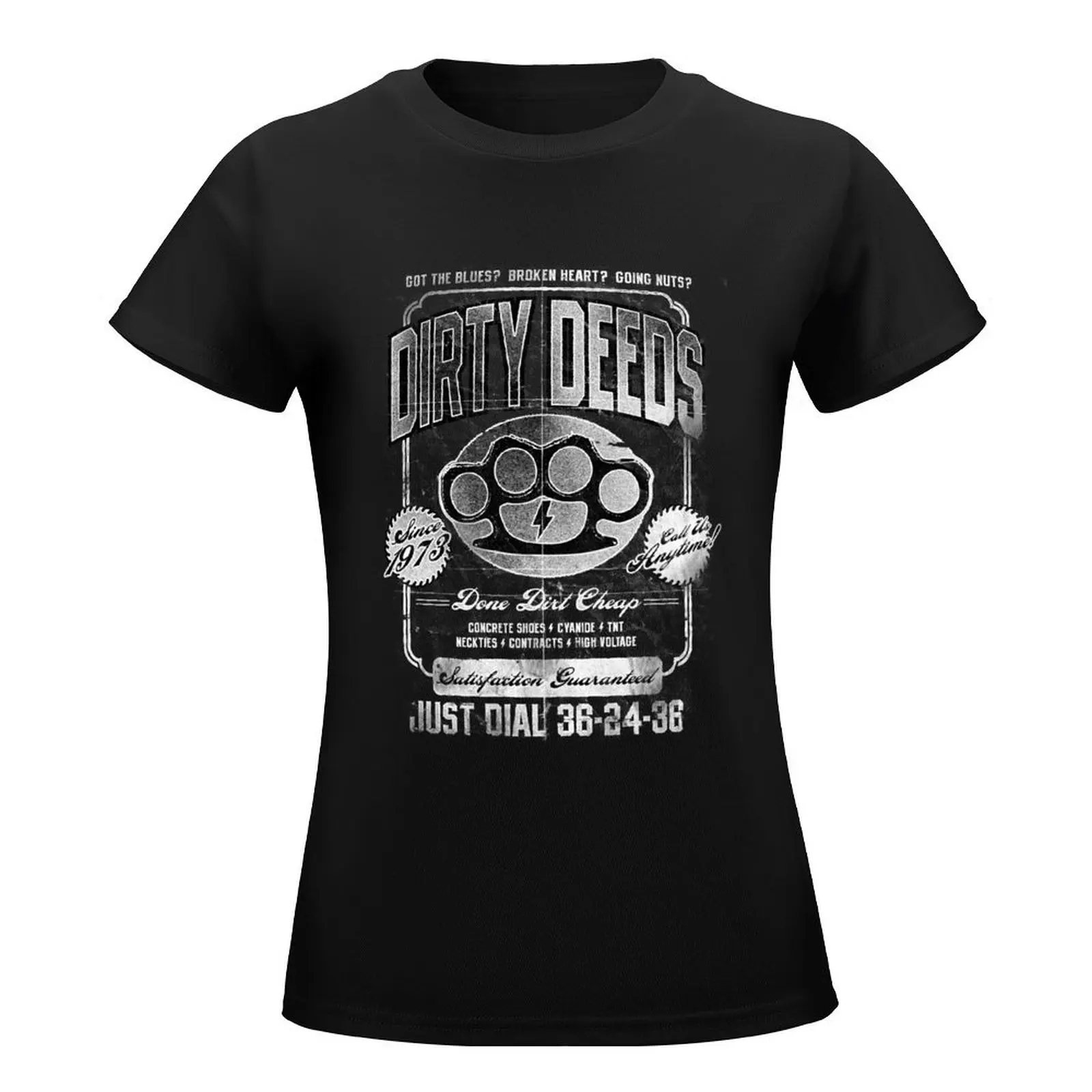 Dirty Deeds... T-Shirt Blouse tops vintage graphics Women t-shirts