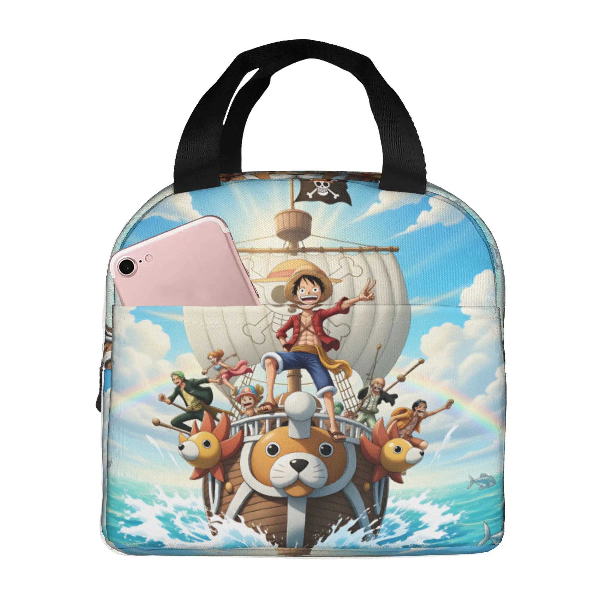 Bolsa Térmica para Almuerzo con Diseño de Luffy, de One Piece, para Picnic al Aire Libre, Divertida, de Anime, a Prueba de Fugas, para Mujeres y Hombres