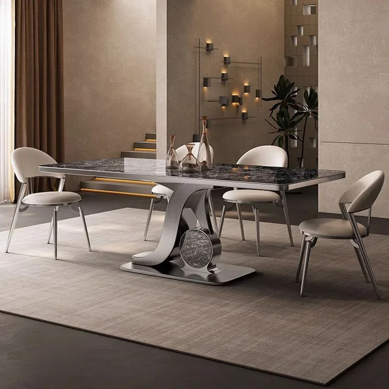 Craftsman Stone Top Kitchen Table Compact Size No Wobble Design Reinforced Frame Mobile with Casters for Apartment Living