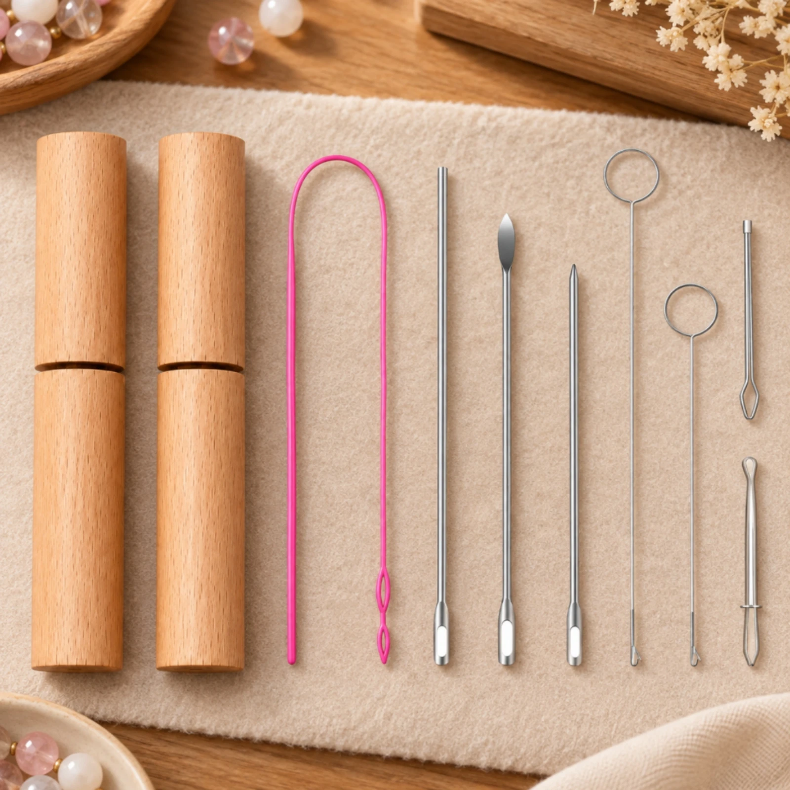 10 Pieces Jewelry and Bead-Making Tool Assortment Precision Knot Tying Kit Pearl Knotter Lightweight for Hobbyists, Home Studios