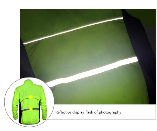 Imagen 2 del producto WOSAWE-Chaqueta reflectante de Ciclismo, jersey de manga larga para senderismo, correr, abrigo de viento para bicicleta de montaña, Ropa repelente al agua