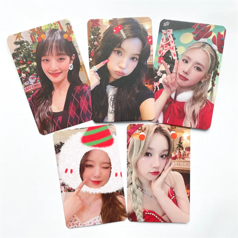 5Pcs/Set KPOP (G)I-DLE Member Christmas Selfie Cute Photocards YUQI MINNIE Soyeon LOMO Cards Kawaii Postcards Fans Support Gifts