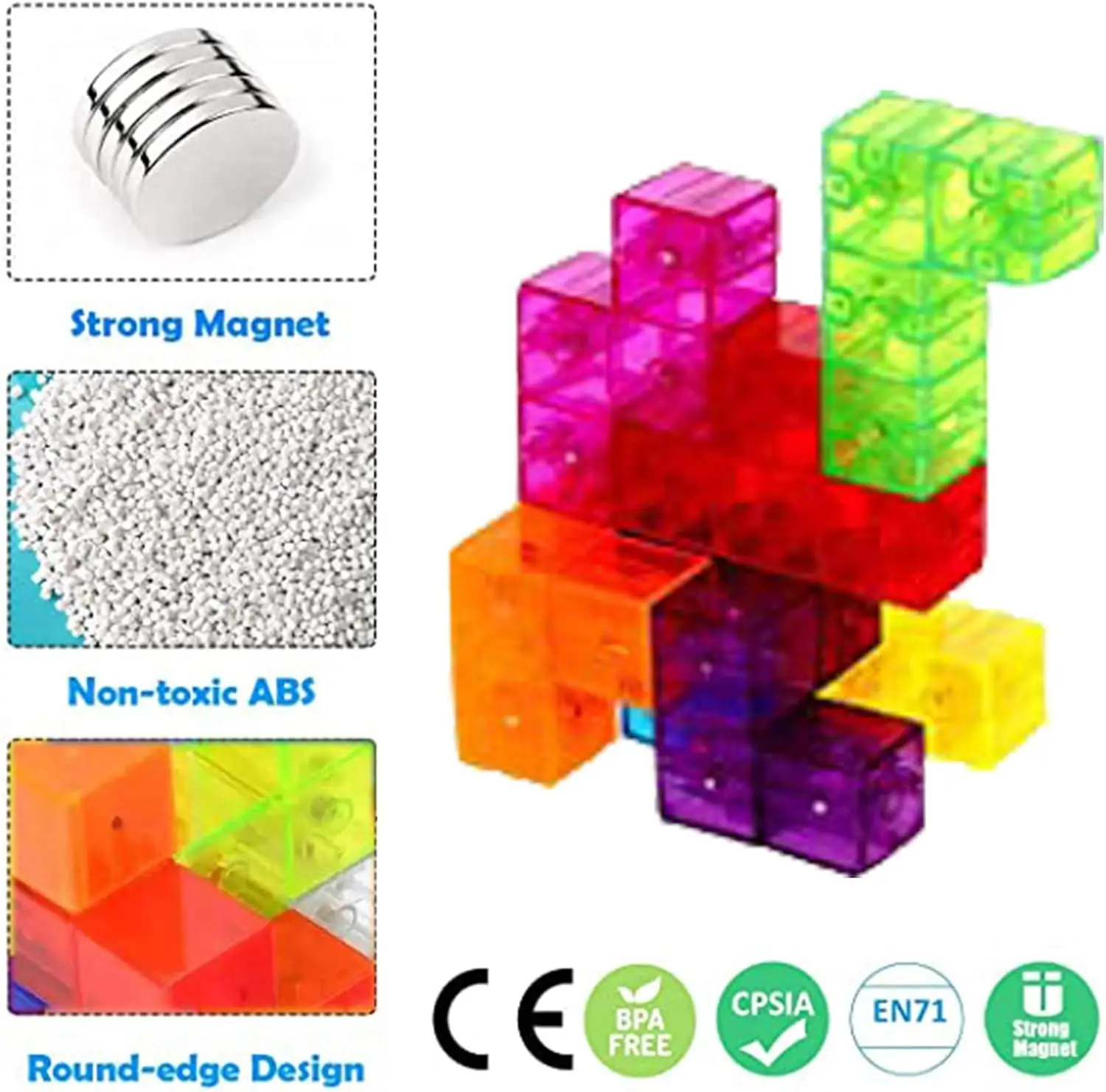 3D Sensorische Transparente Magnetische Würfel Kinder Magie Puzzle Montessori Spielzeug Kinder Intellektuelle Entwicklung Stress Relief Geschenk