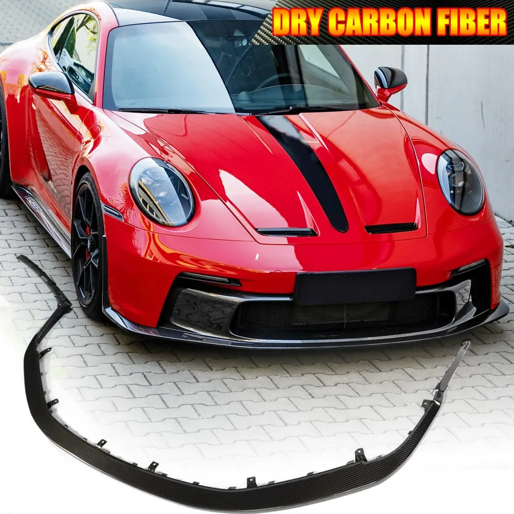 For Porsche 911 992 GT3 2022UP DRY Carbon Fiber Front Bumper Lip Splitter Spoiler Car Accessories