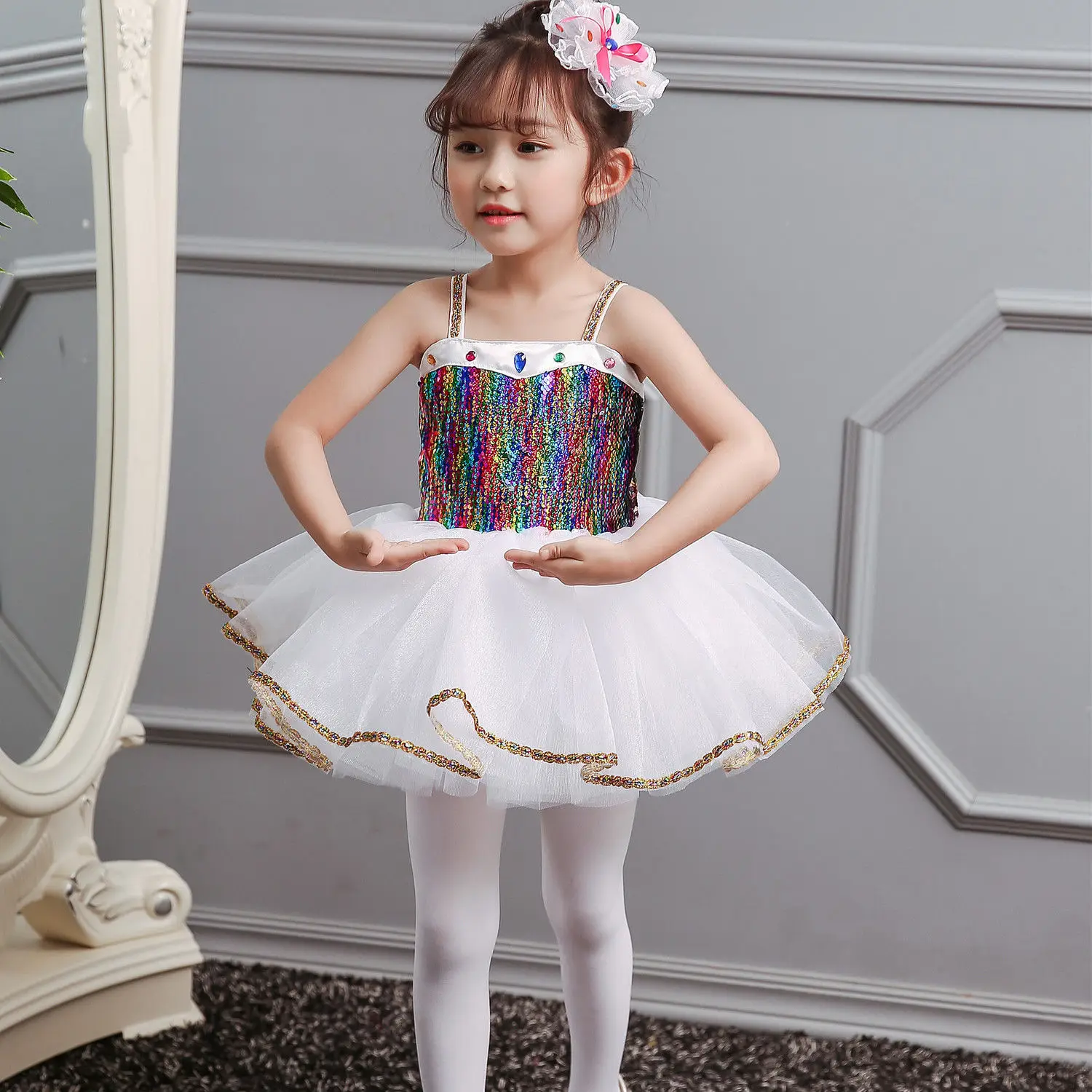 

Детское балетное платье-пачка для девочек, танцевальная одежда, тренировочное танцевальное балетное платье-пачка без рукавов для девочек, От 2 до 8 лет