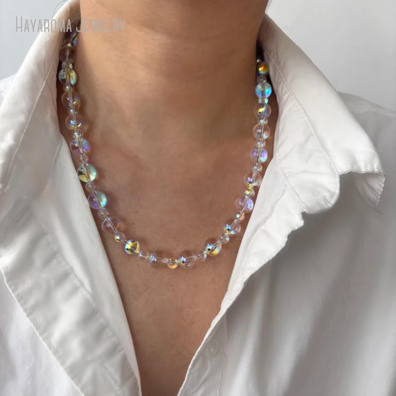 10Pcs Dreamy Bubble Necklace Chunky Statement Ab Clear Crystal Jewelry - view 5