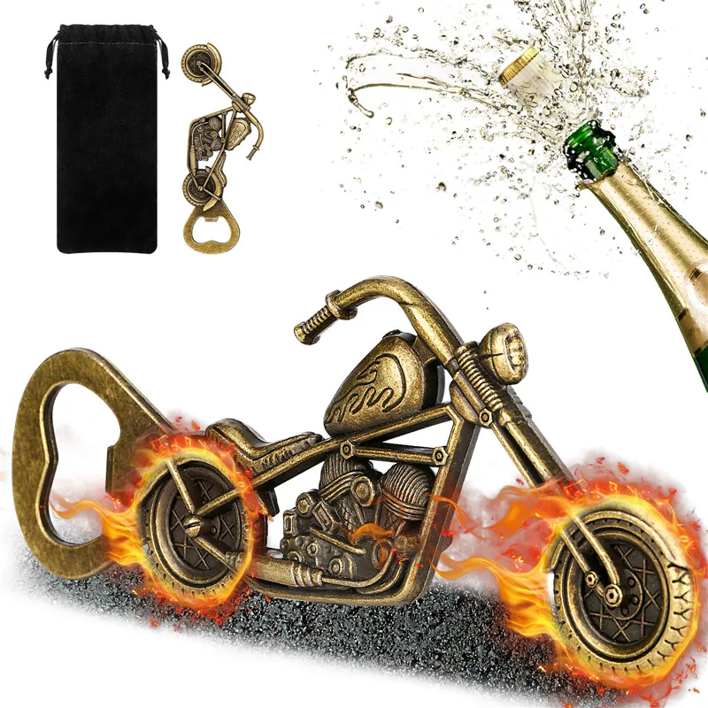 Portable Motorcycle Design Metal Bottle Opener Beer Corkscrew Outdoor Camping Party Club Openers Gadget Wedding Barware Gift Set