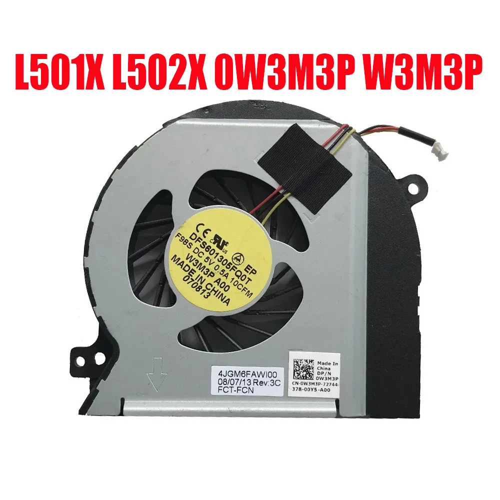 

Laptop CPU Fan For DELL For XPS L501X L502X 0W3M3P W3M3P DFS601305FQ0T F98S 4JGM6FAWI00 DC5V 0.5A 3PIN New