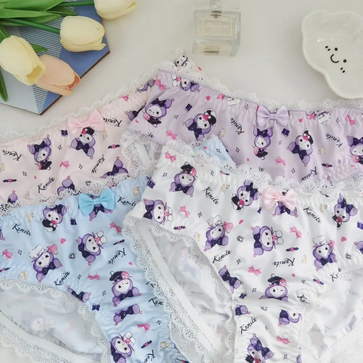 Kuromi Printing Underwear Cartoon Figure Kawaii Exquisite Loose Girl Child Briefs Pure Cotton Soft  Boxes Panties Underpant Gift