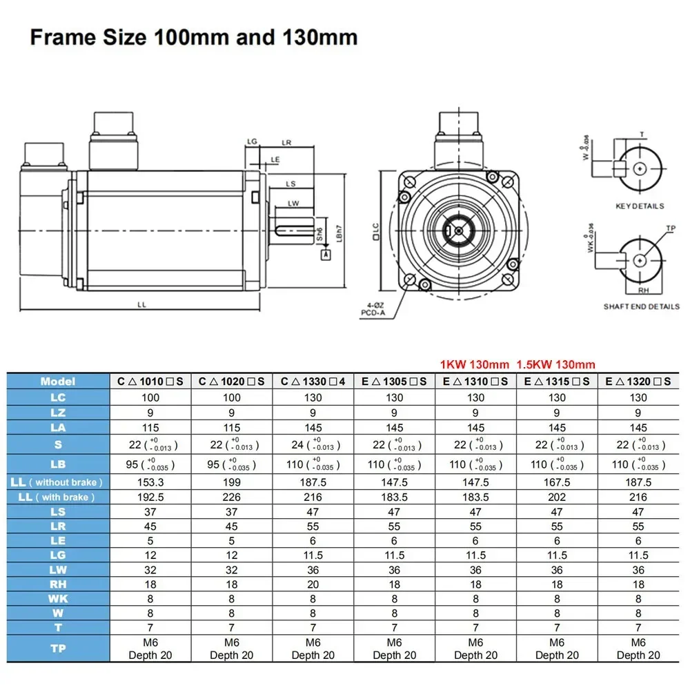 Imagem -05 - Jogo do Motorista do Servo Motor da ca 130 mm Asd-a21521-lasd-a2-1021-lecma-e11310rsecma-e11315rs Freio 4.77 7.16nm Delta a2