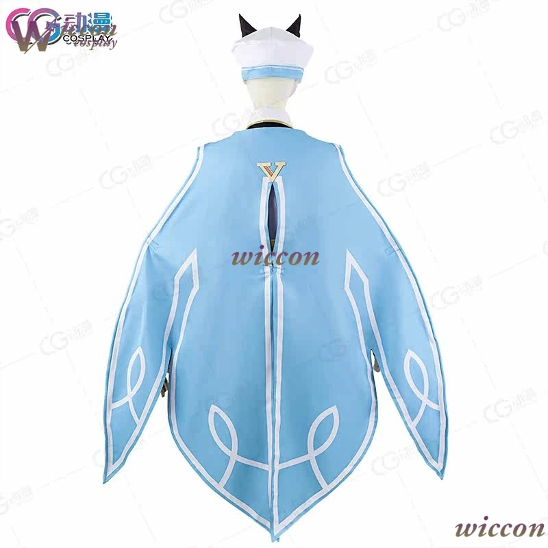 Cheval Grand Uma Musume Pretty Derby Cosplay Costume Navy Light Blue Jacket Starry Cape Horse Ears Tail Wig Halloween Suit - view 3