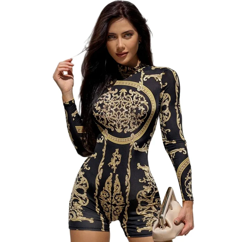 Jazz Dance Clothing Women Crew Neck Long Sleeves Bodysuit Gogo Dancer Costume Party DJ DS Stage Hip Hop Dance Costume XS6414