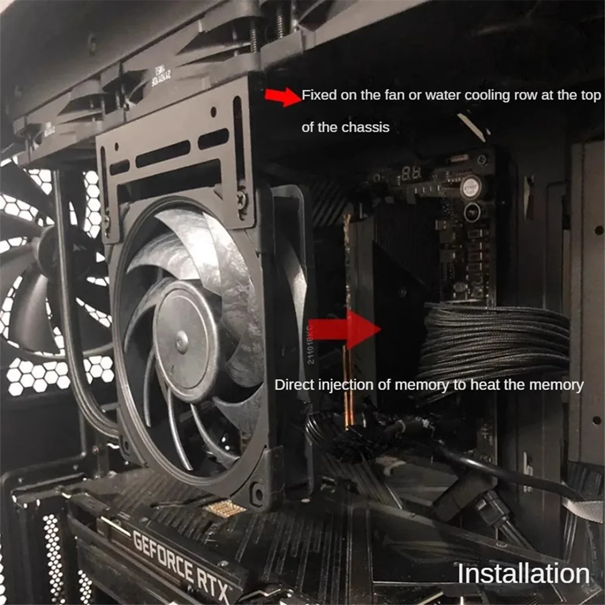 BFYLW 120mm RAM 모듈 냉각 펌프 라디에이터 지원 배수 저수지 장착 브래킷 홀더 방열판 팬 홀더 스탠드 흰색