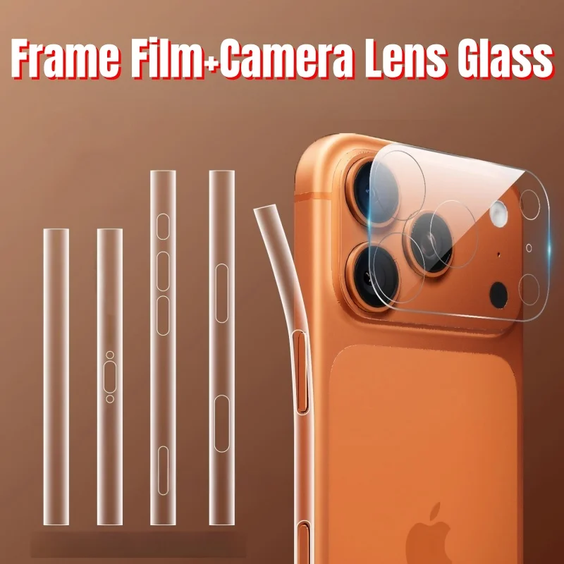 Side Frame Protector+Camera Lens Glass for IPhone 17 Pro Max 17pro Anti-scratch Sticker Hydrogel Protective Film