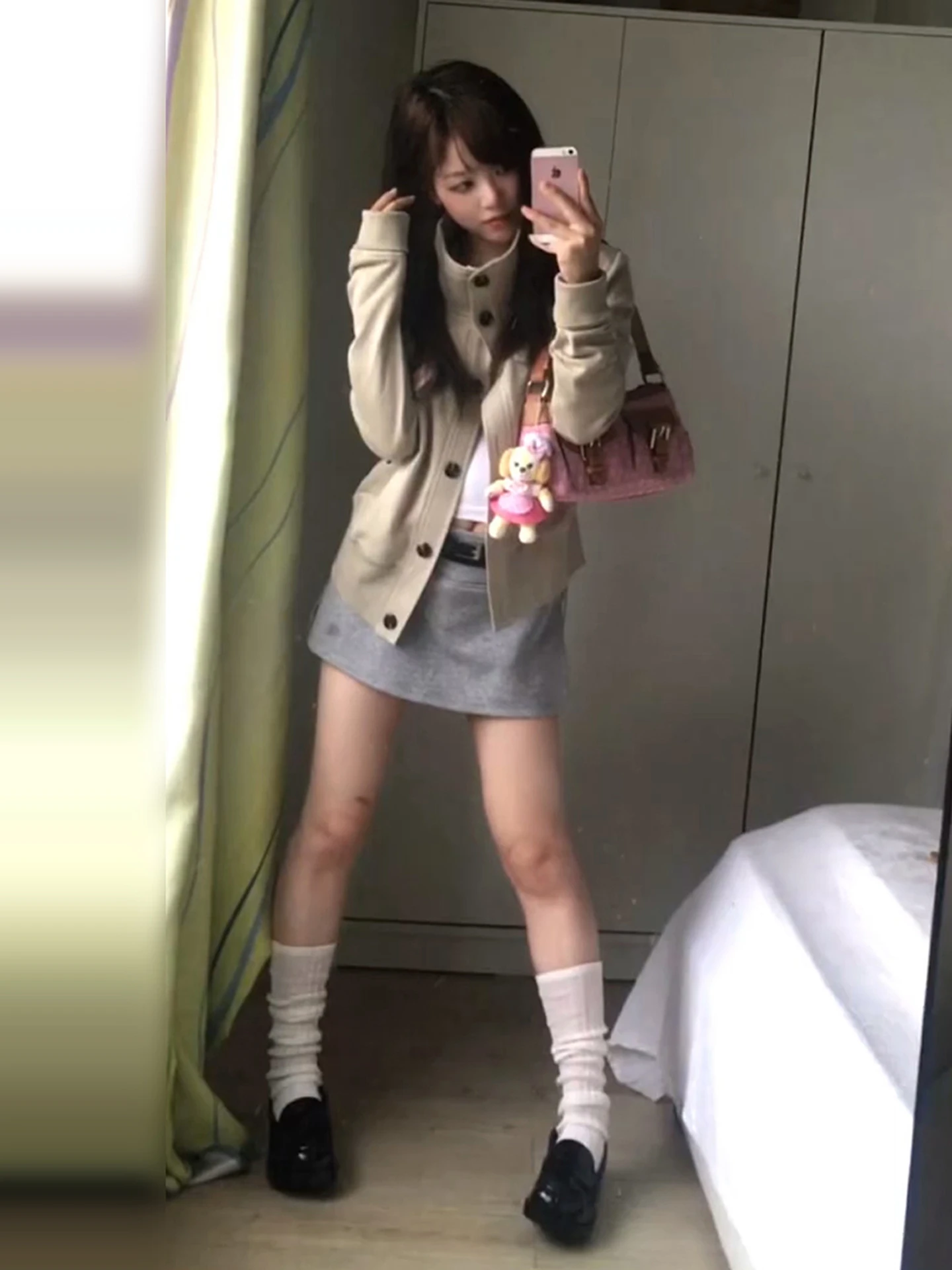 Coreano Sle Or Baseball Jaet Donna Autunno Inverno Faionable Retro Americano Cappotto con colletto alla coreana Misto cotone poliestere