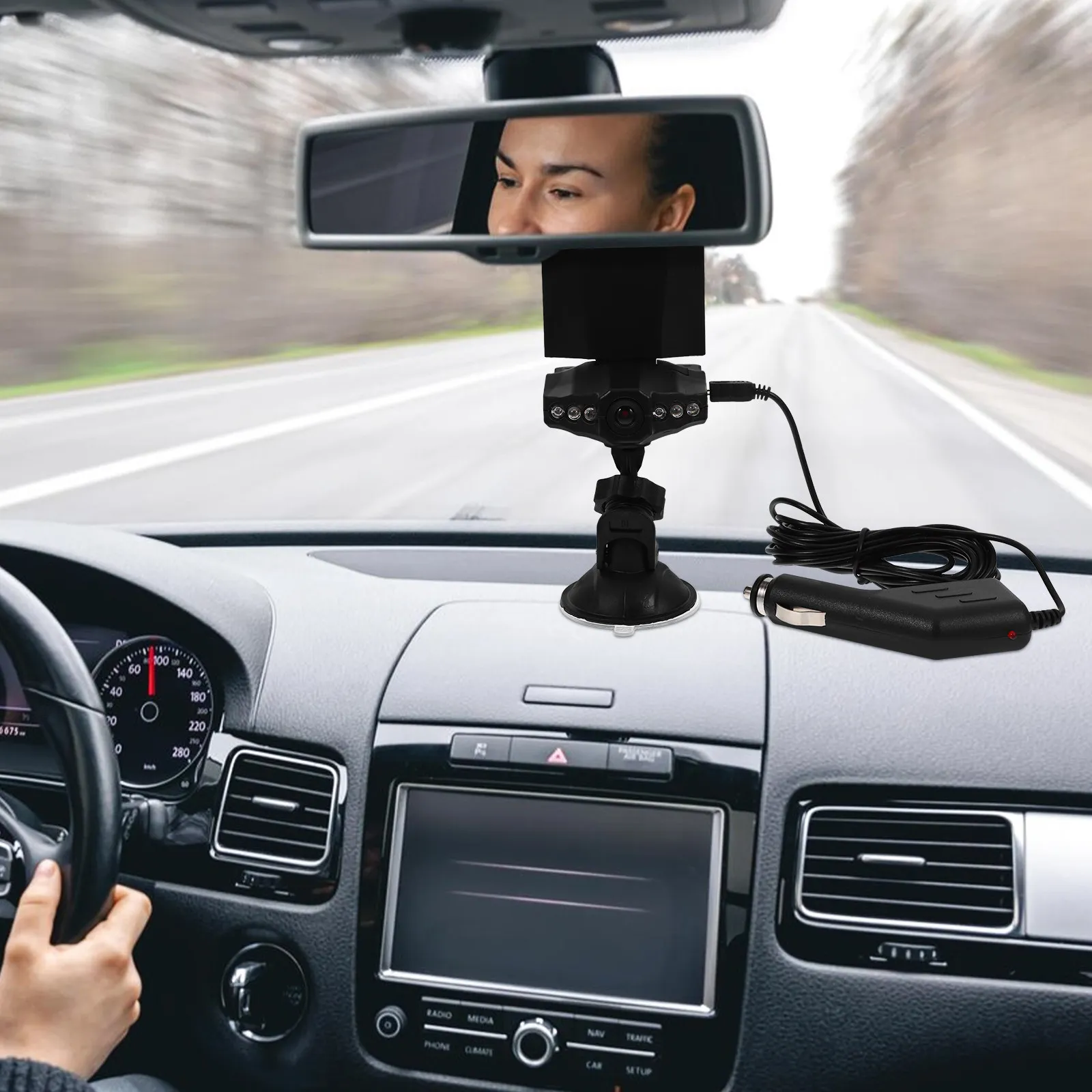 2.4 Inch 1080P Dash Cam Camera Night Vision Car Recorder with 90 Degree Wide Angle Lens Parking Monitor Real Time Evidence