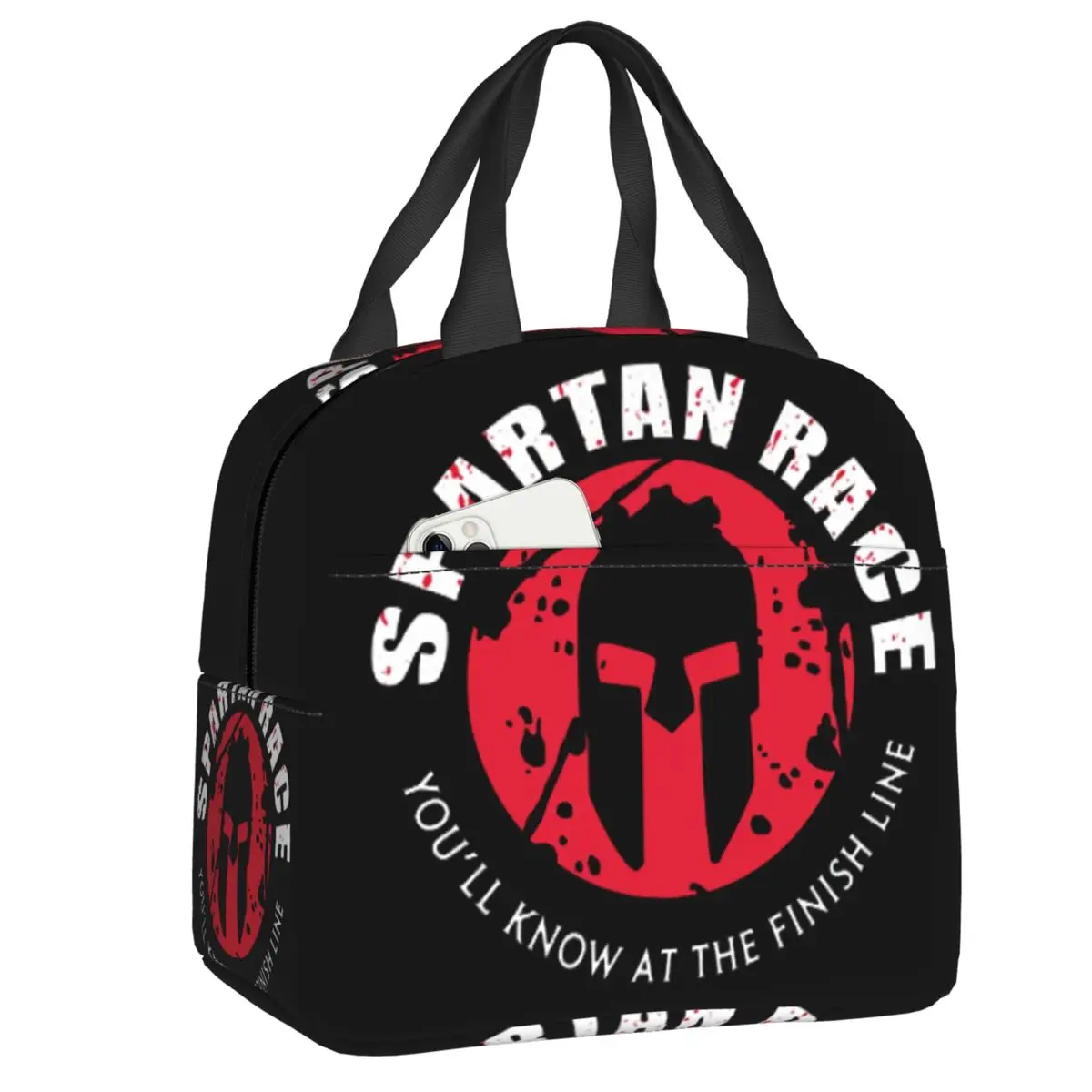 Custom Large Spartan Race Logo Insulated Lunch Bag for Women Resuable Thermal Cooler Lunch Box Beach Camping Travel