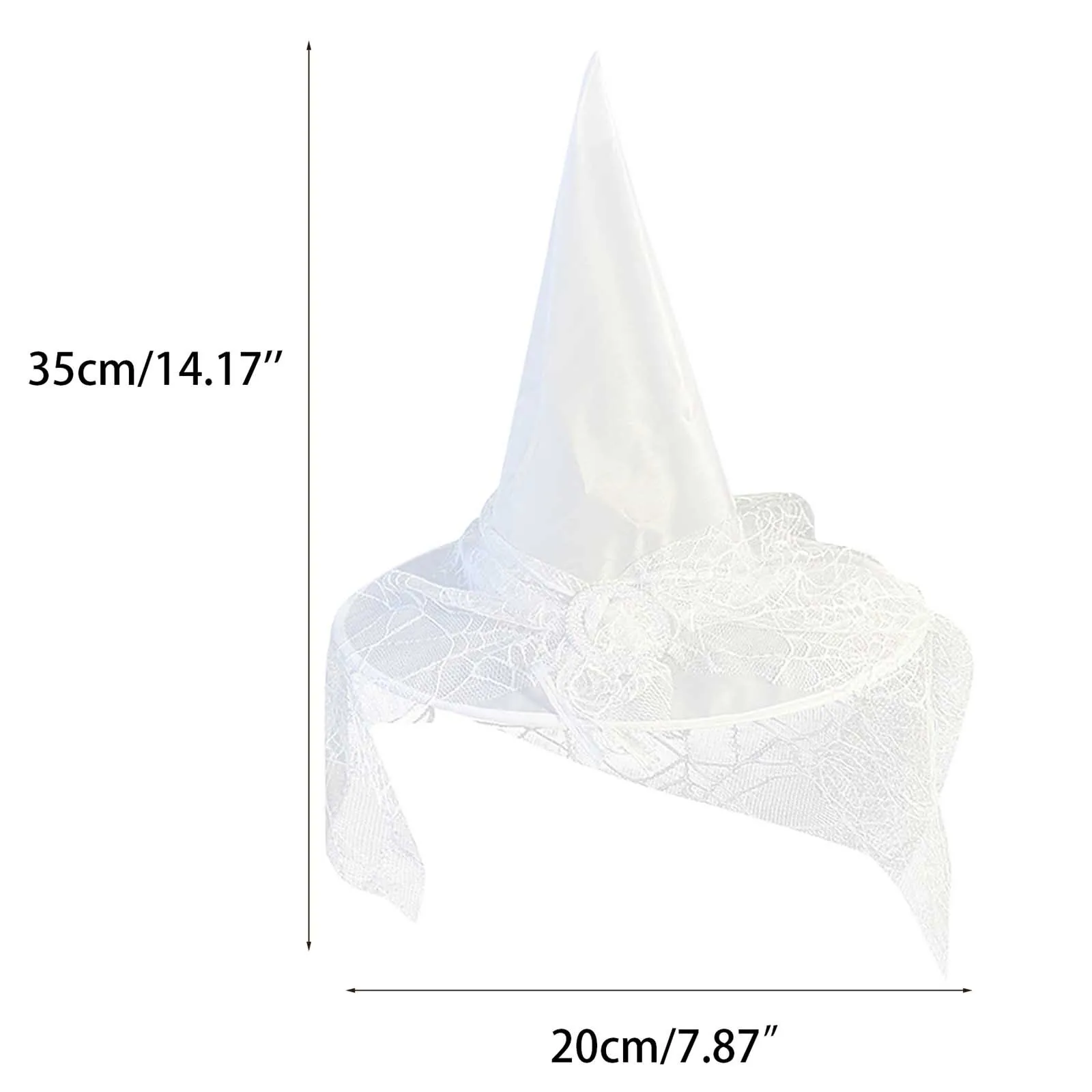 Biały kapelusz czarownicy z woalką dla dorosłych na Halloween, imprezę cosplay, kapelusz czarodzieja, kostium księżniczki dla dziewczynek, akcesoria do przebierania, rekwizyty do występów