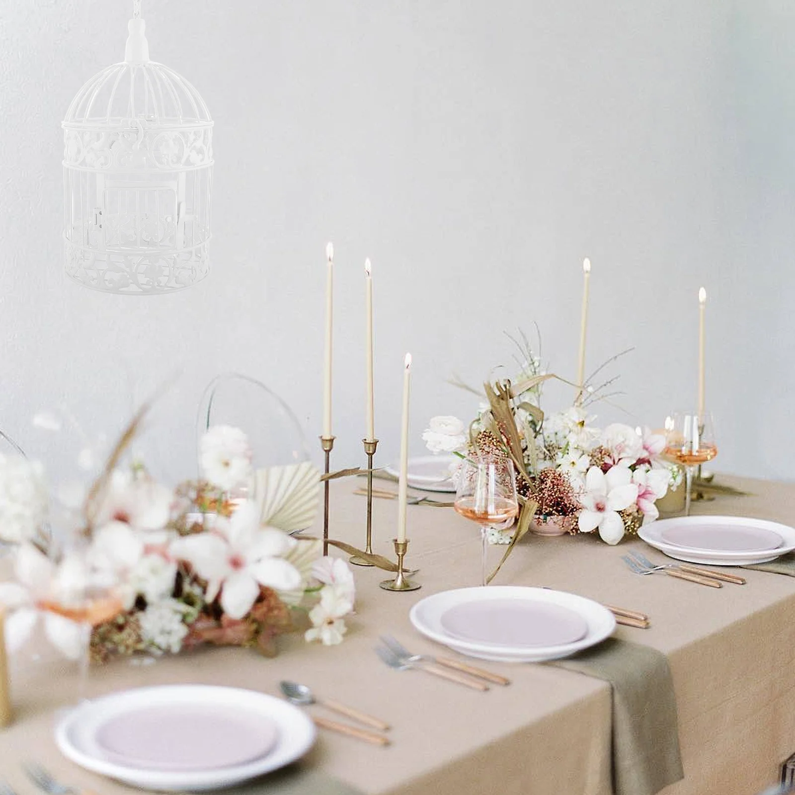 

Vintage European Iron Birdcage Decorative Small Bird Cage Centerpiece Wedding Hotel Photography Prop Indoor Birdcage Decor