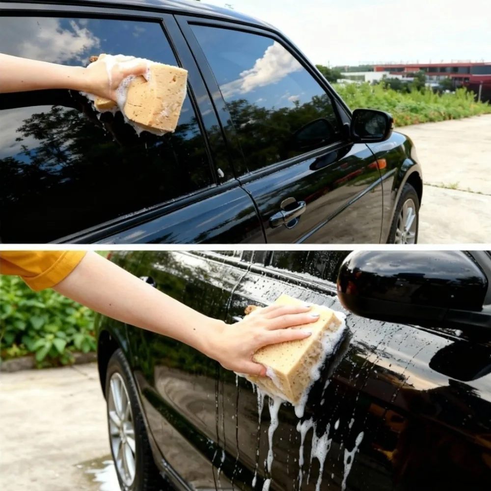 Kit de limpieza automática absorbente de patadas, esponjas de panal sin arañazos, toallas de gamuza, cuidado del coche, 7 Uds.