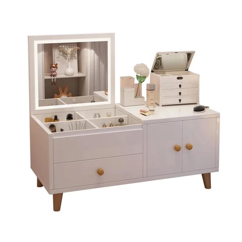 

Internet celebrity bay window dresser small desk makeup table storage cabinet High Quality