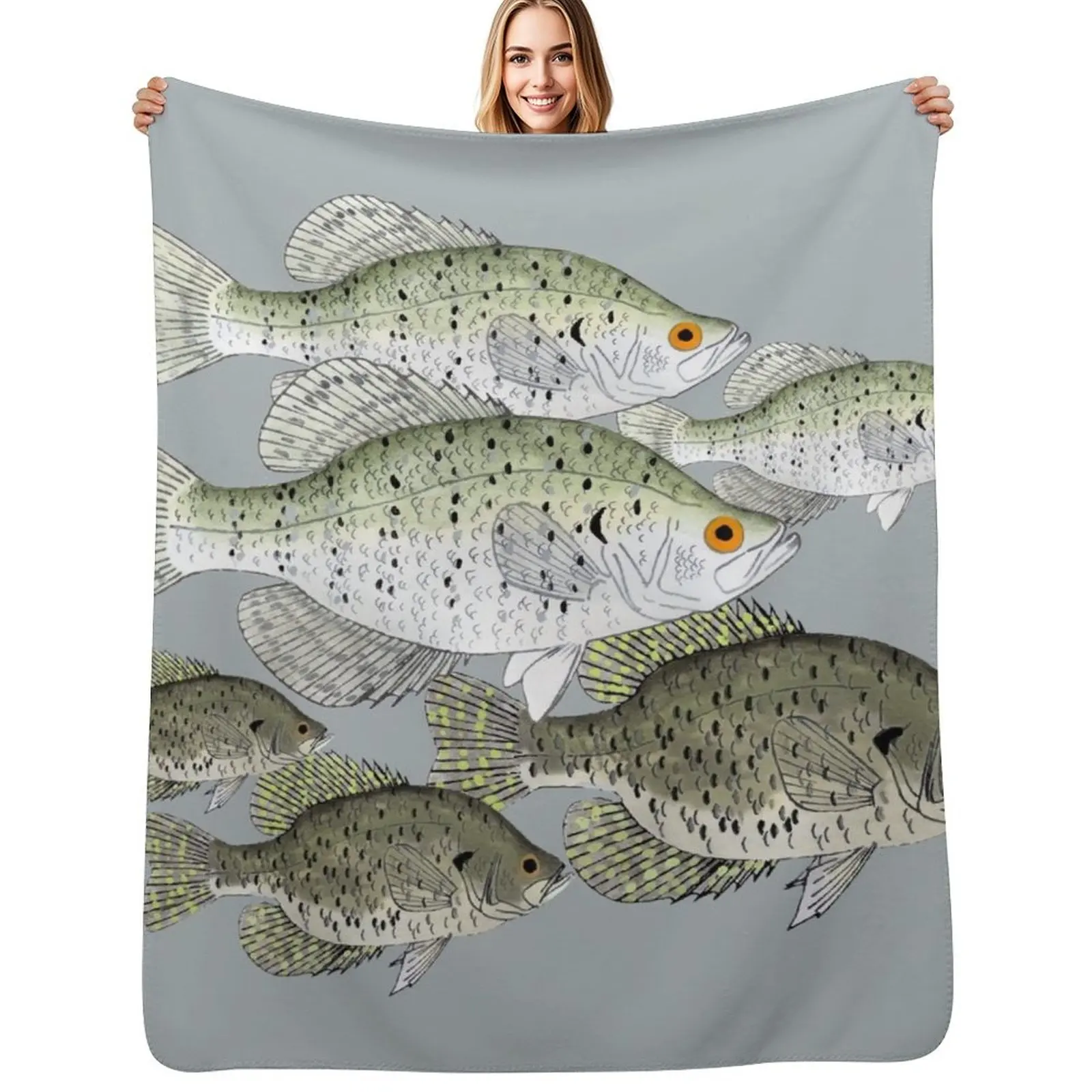 

Crappie School Throw Blanket Camping Baby Single Sofa Throw Blankets
