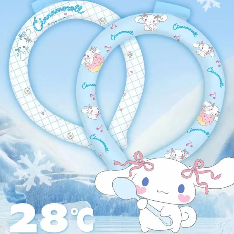 HelloKitty Cold Neck Protection Ice Pillow Hanging Neck Anime Cartoon Sanrio Portable Temperature Control Comfortable Ice Pillow