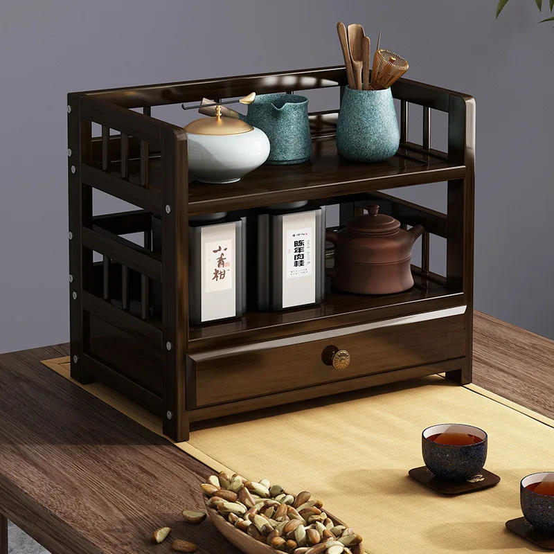 

Desktop tea cabinet rack new Chinese tea table display