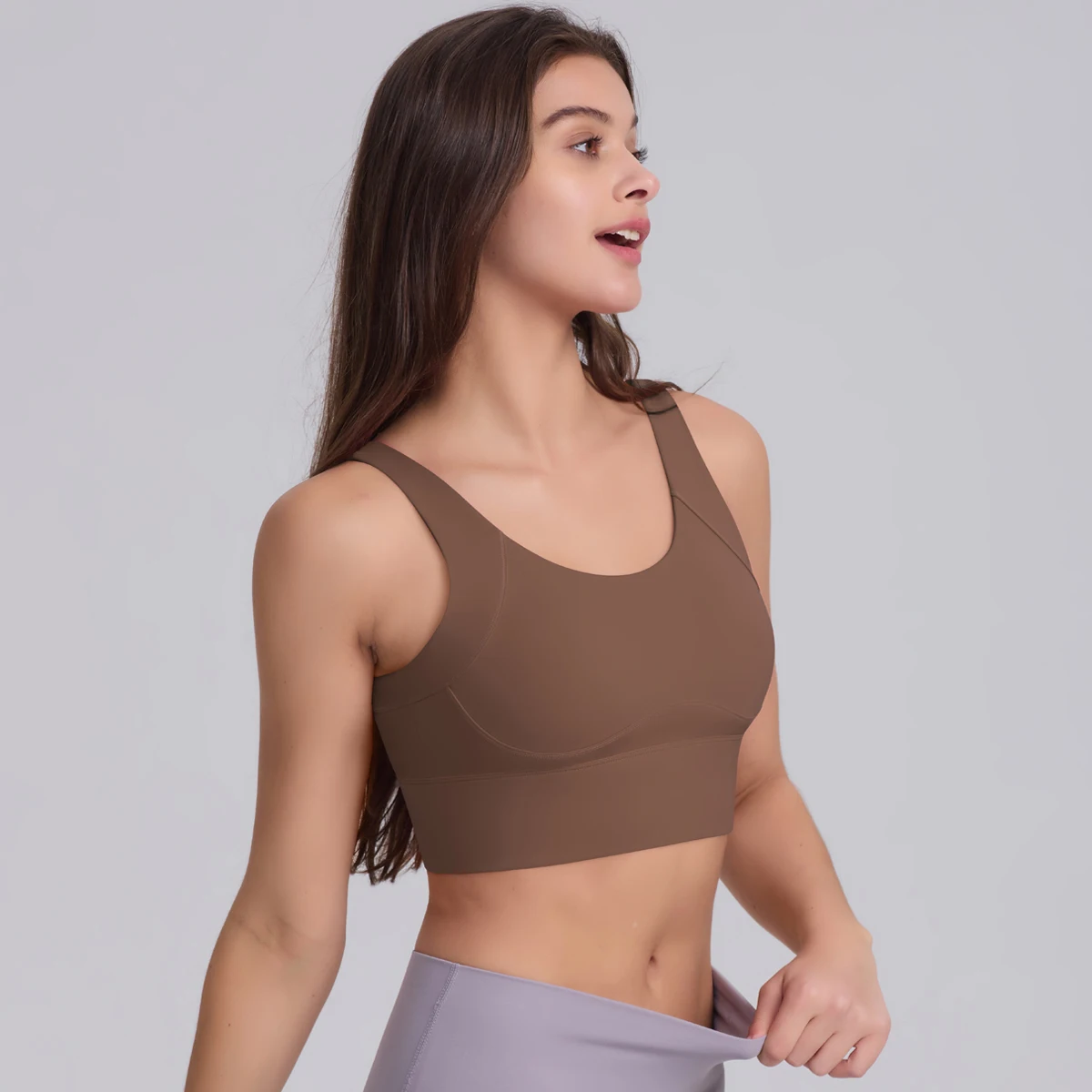 Hamidou-Sujetador de Yoga para mujer, Top corto de Fitness, sujetadores deportivos a prueba de golpes, gimnasio sin costuras, Sujetador deportivo de alto impacto, antisudor, Fitness, sin costuras - details 5