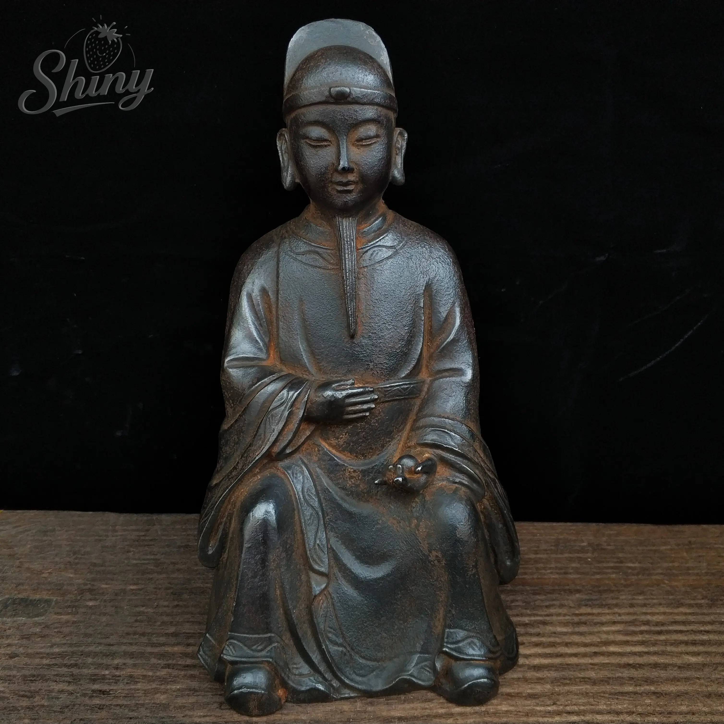 

9.8"Antique Ming Dynasty Tibetan Buddhism Temple Yongle Mark Bronze Buddha Statue Fengshui Home Decor