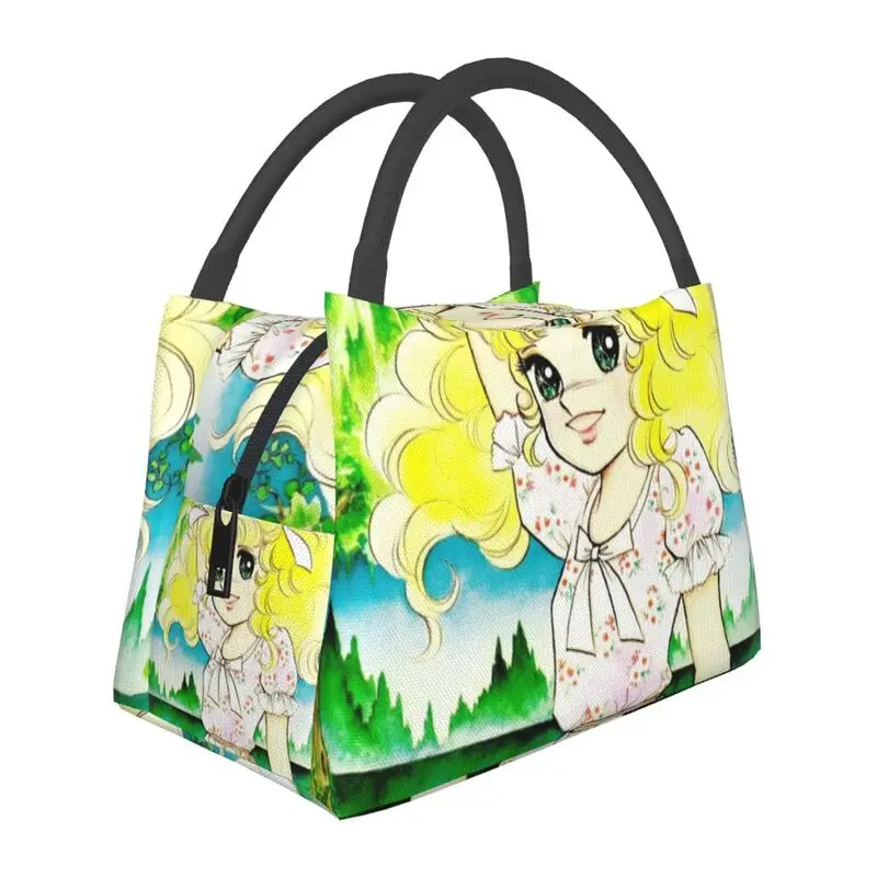 

Custom Girls Comics Animation Candy Candy Lunch Bags Men Women Cooler Warm Insulated Lunch Box for Work Pinic or Travel