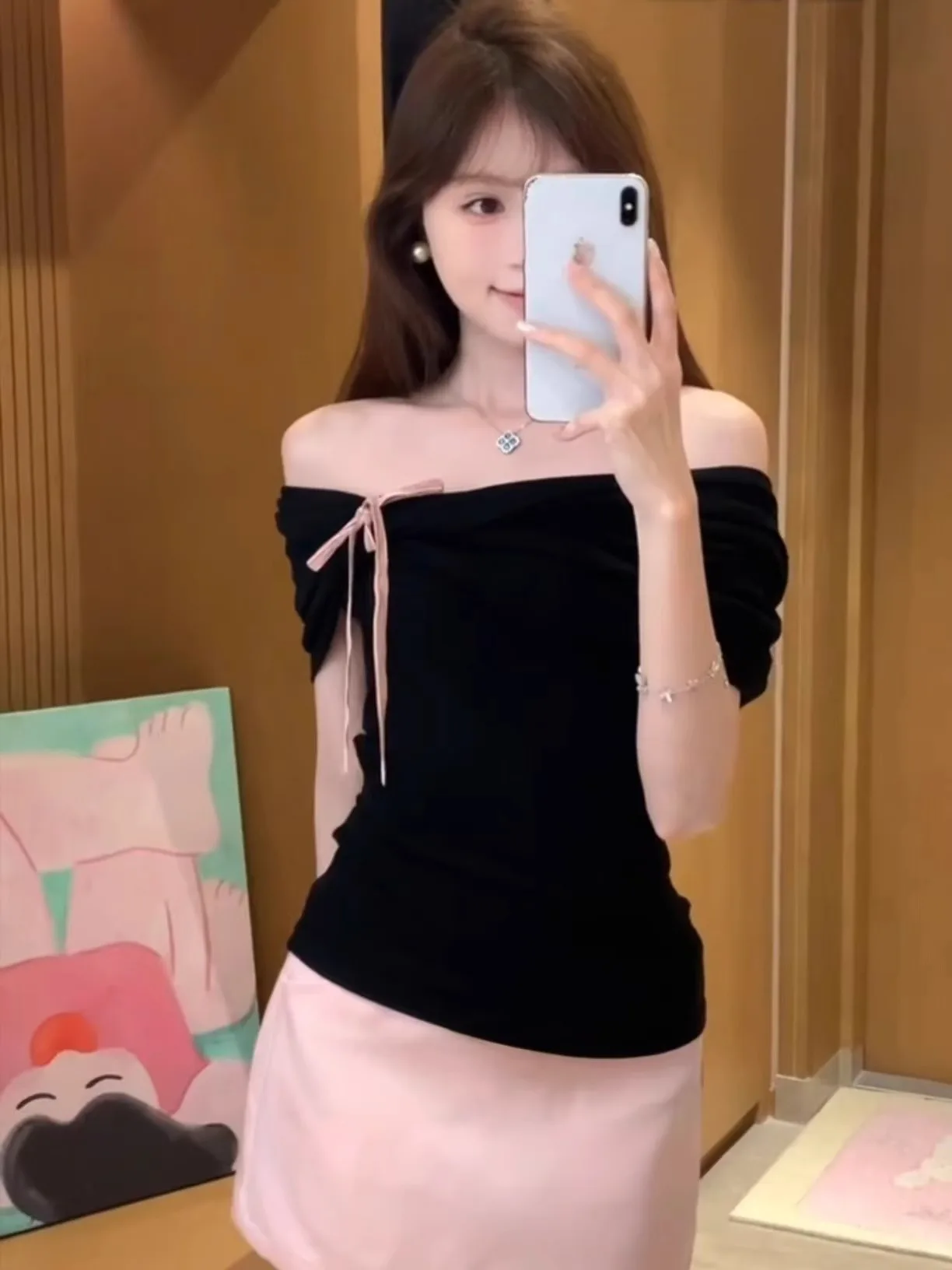 بلوزة نسائية ضيقة بتصميم عصري على الطراز الكوري من القطن مع عقدة