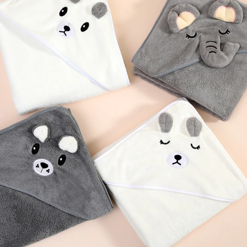 

Cute Baby Bath Towel Soft Absorbent Towel Coral Fluff Blanket Newborn Swaddle Wrap Baby Blanket Suitable For Girls And Boys