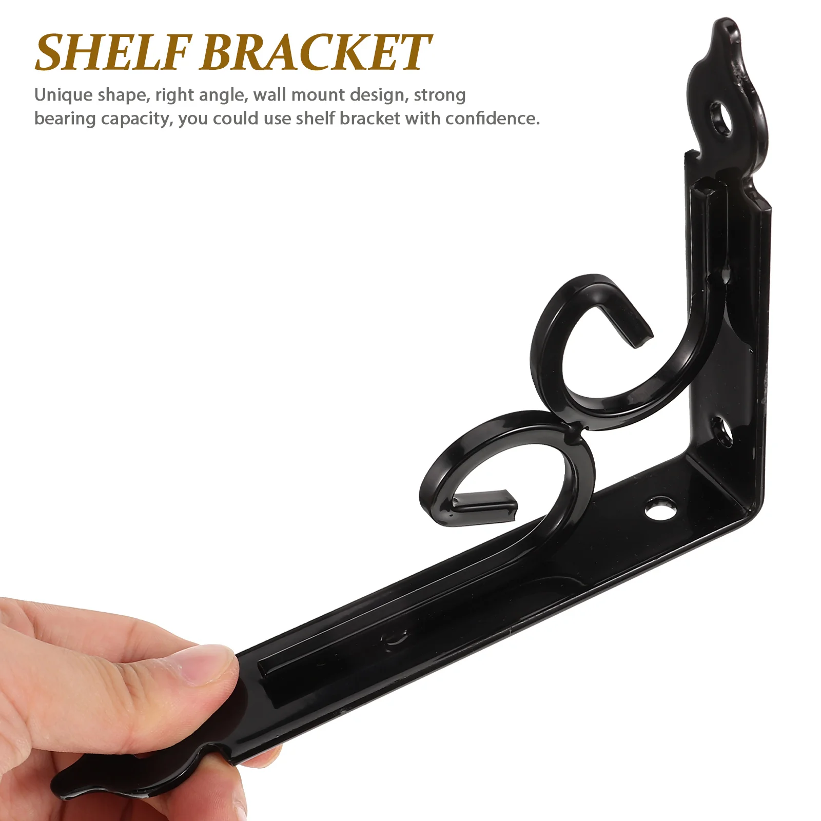 

2 pcs Black 150mmx115mmx3mm Right Angle Wall Mount Shelf Brackets Heavy Duty Metal Hardware Bracket