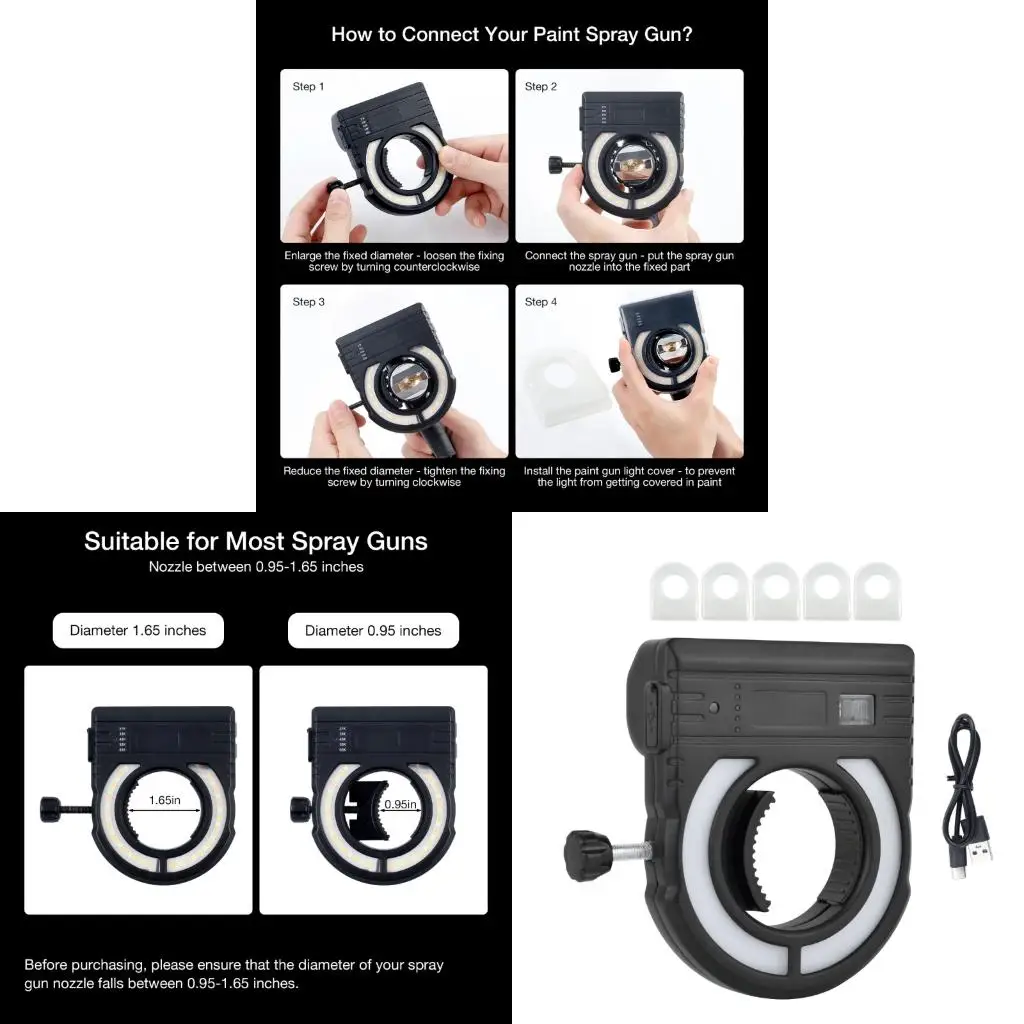

LED Panel Beating Light 2700K 6500K Adjustable Temperature for Paint Sprayer Guns
