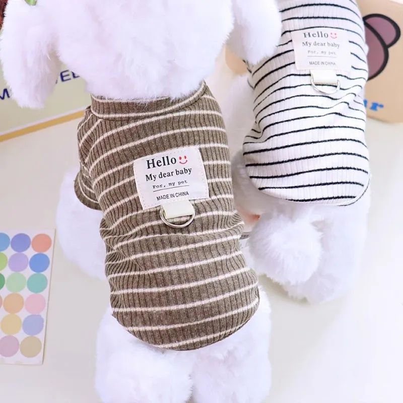 Fashion Pet Striped Dog Vest T-Shirt Puppy Clothes 2024 Cat Dog Shirt Chihuahua Bichon French Bulldog Clothing Girls Dog Costume