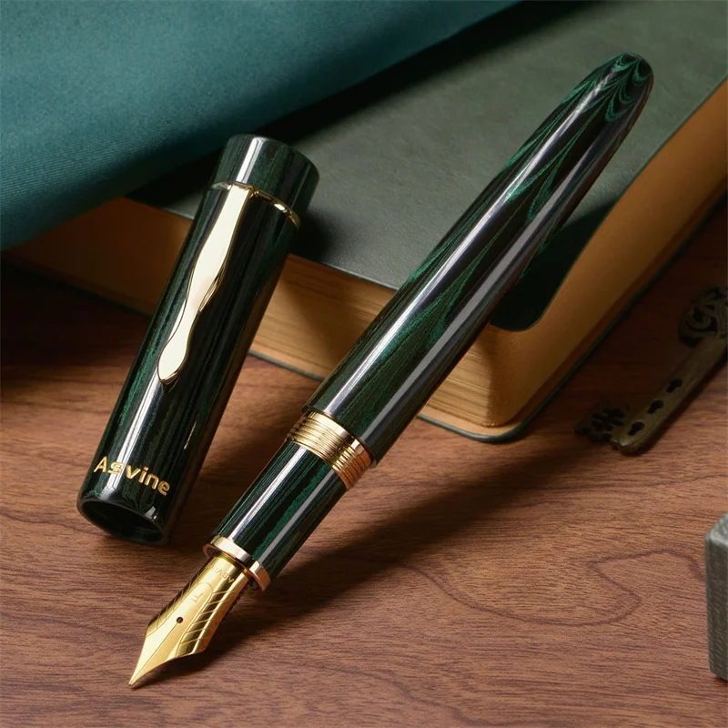 Stylo plume Asvine C2000 classique en ébonite, pointe en caoutchouc dur Cumberland NO.8 EF/F/M/1.1, écriture fluide, papeterie pour étudiants
