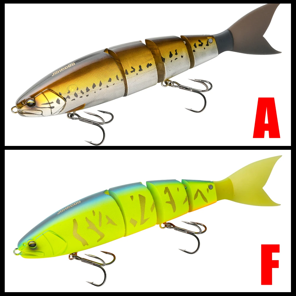 2 Stück/Set Riesiger Angelköder 250mm Sinkender Swimbait 4-teilig Gelenkiger Köder für Bass und Wels Harter Swimbait – Detail 12