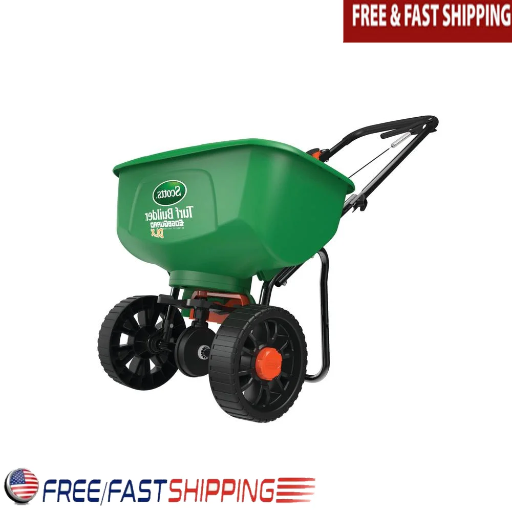 Deluxe Broadcast Fertilizer Spreader Large Capacity Spreader Fast and Accurate Lawn Feeding EDGEGUARD Technology Comfortable