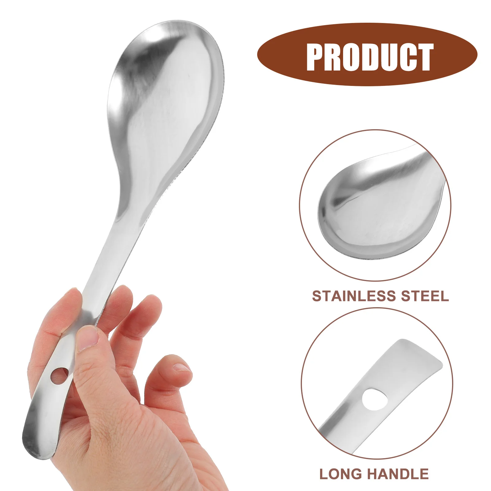 

1 set 1 Set Stainless Steel Coffee Mixing Spoons Long Handle For Stirring Juice Tea Ice Cream Dessert Kitchen Beverage Tool