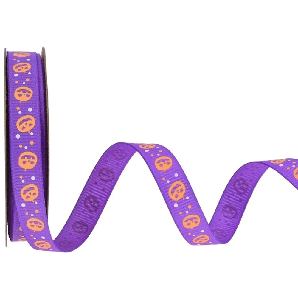 

Pumpkin Halloween Decorative Ribbon Bat Spider Web Halloween Packaging Gift Box Ribbon Ghost Skeleton DIY Ribbon Strips