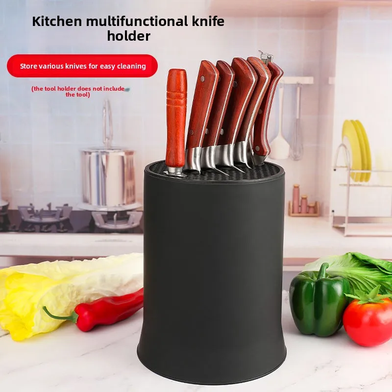 

Square Round PP Chefs Knives Stand Block Fruit Knife Holder Storage Drain Rack Kitchen Tool Accessories Nordic Style