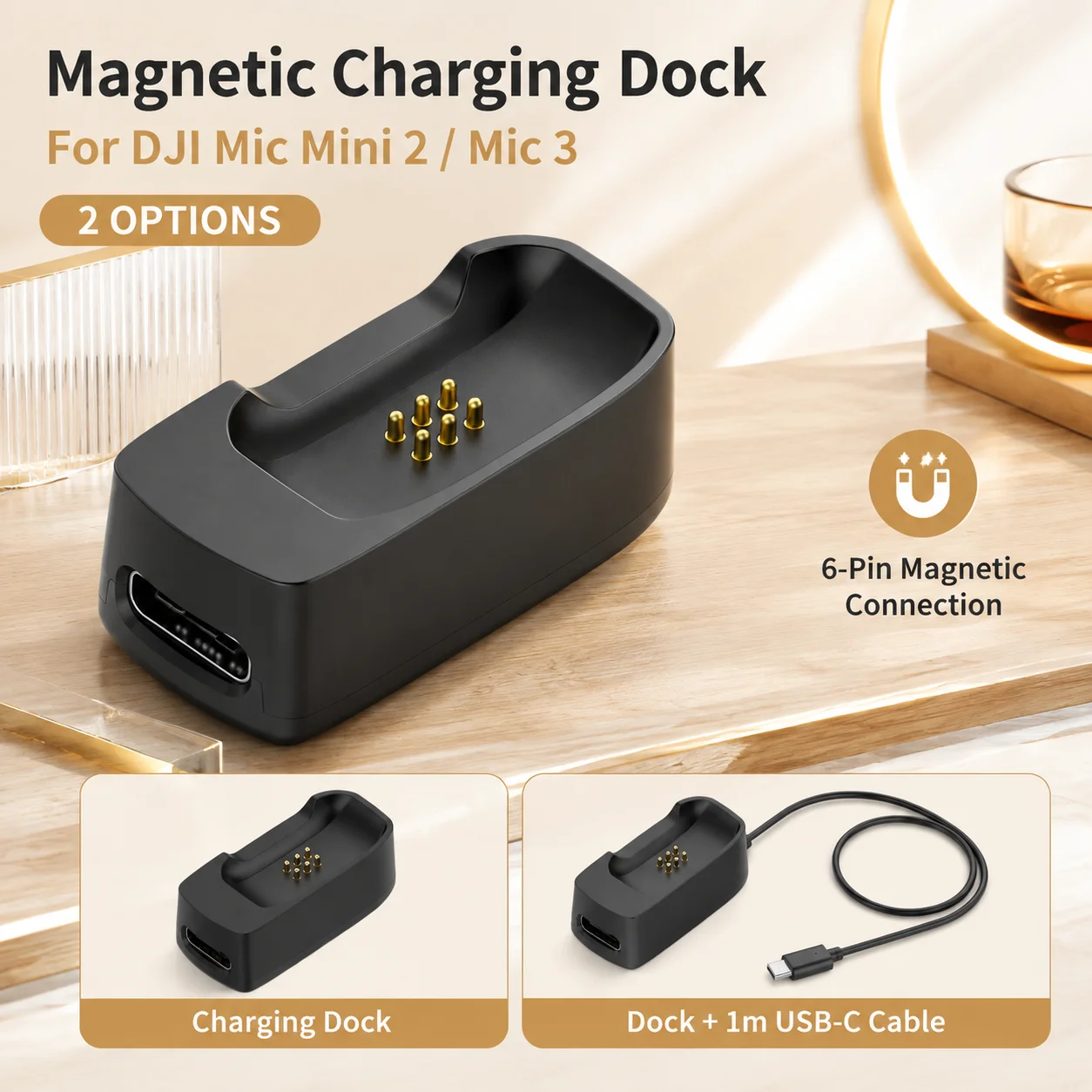 Magnetische Ladestation für DJI Mic Mini 2 Mic 3 Sender Ladekabel Adapter Zubehör – Detail 1