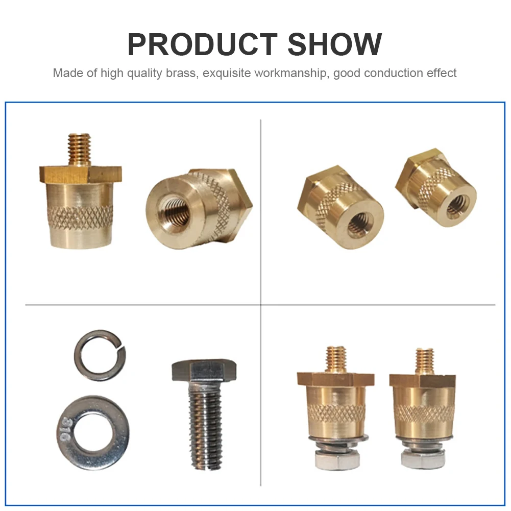 

Пара адаптеров для аккумуляторной батареи, положительный отрицательный разъем для аккумуляторной батареи с наружной резьбой M8, клемма для подключения питания, автомобильные аксессуары