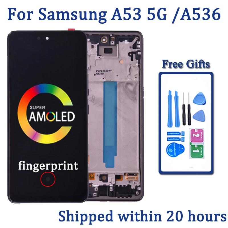 6.5\'\' AMOLED Display For Samsung A53 5G A536 A536B LCD Display Touch Screen With frame Digitizer Assembly Repair Parts