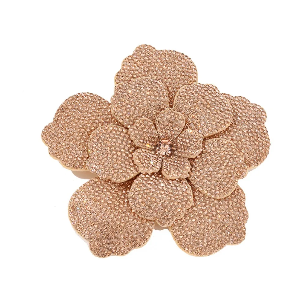 Three-dimensional Camellia Rhinestone Flower Patches