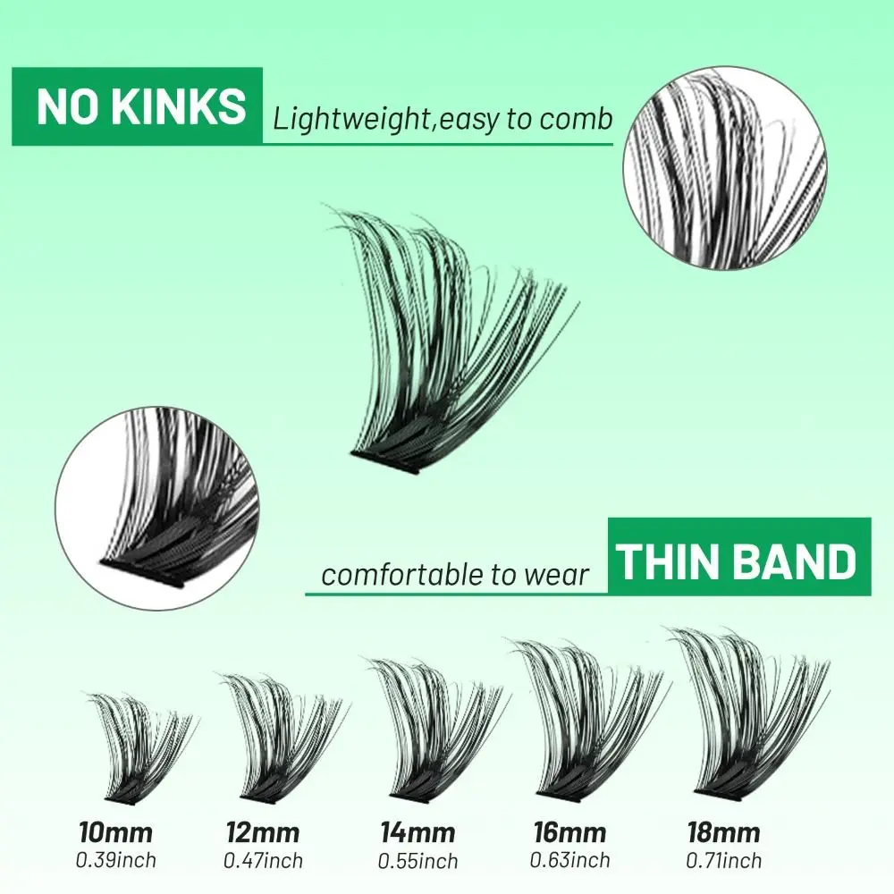 Natural Look False Eyelashes Bond and Seal Wispy Style DIY Lash Extension Kit Cluster Design Fake Eyelash Makeup Enhancement