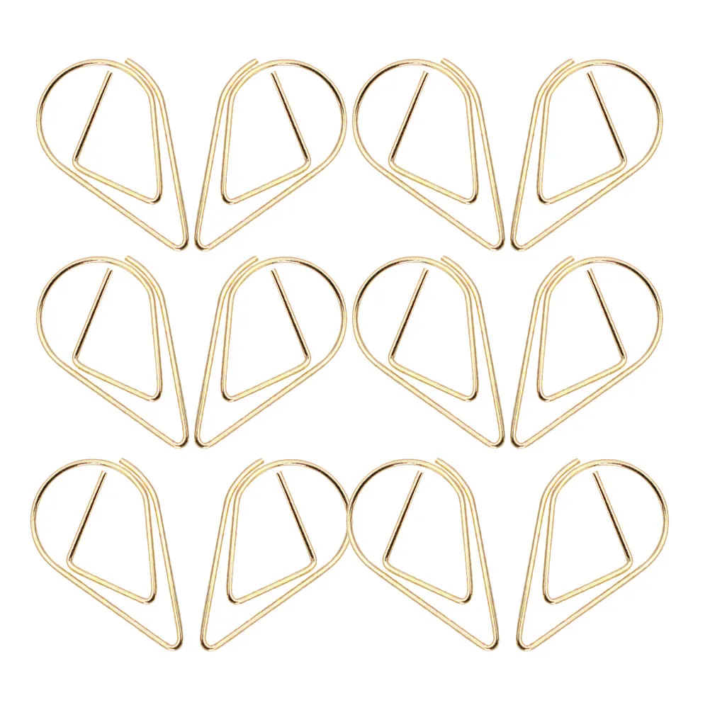 

100 шт. металлических скрепок-капель, маленькие декоративные зажимы для документов, канцелярские принадлежности, стальные мини-скрепки для рукоделия