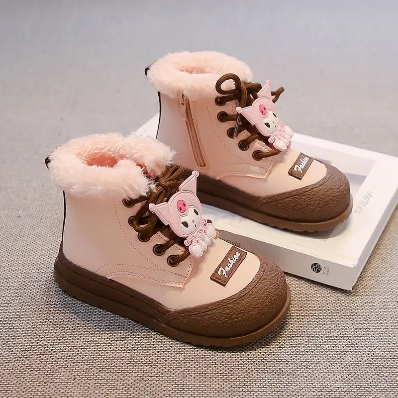 2025 Winter Cute Kuromi Anime Kawaii Sanrio Children Snow Boots Cute Cartoon Waterproof Children Sneakers Gifts for Kids