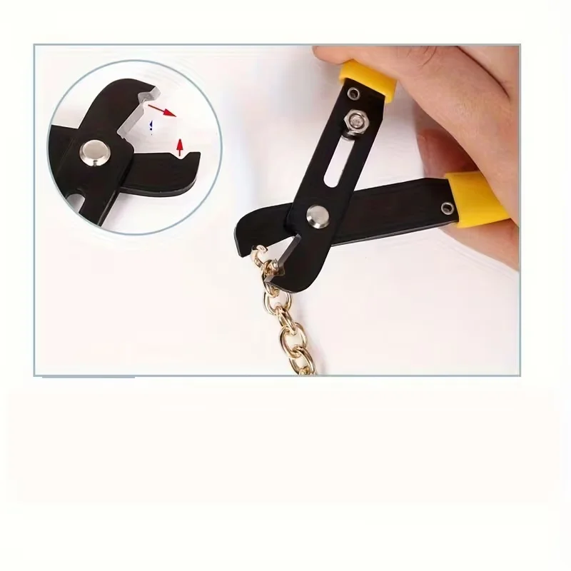Jewelry Making Clamp - 2-Tone Manual Tool for Opening Bag Chains, Cutting Chains, Toothless Grip & Adjustable Wire Stripper view 3